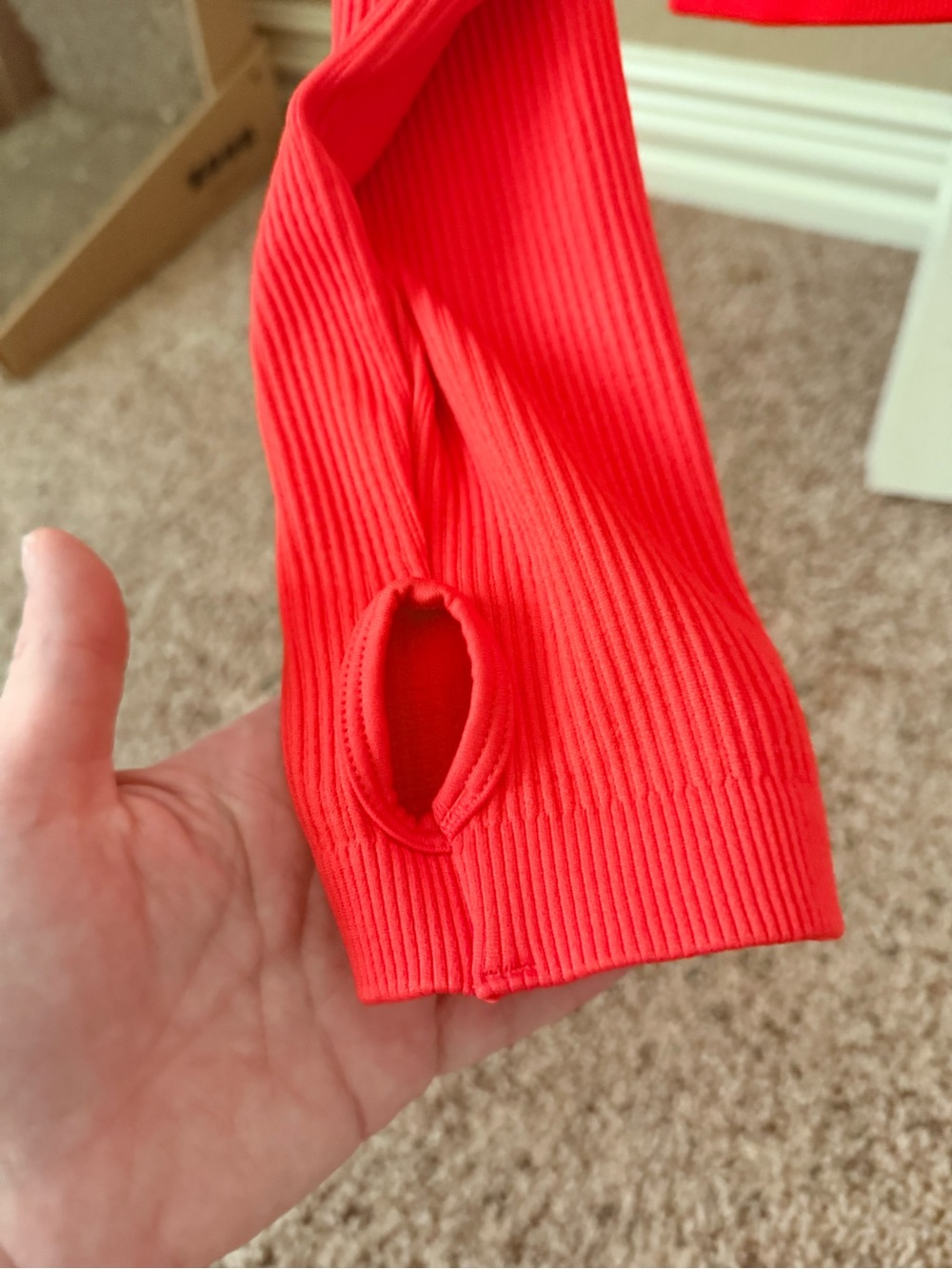 Red Ribbed Zip-Up Jacket - Picture 2 of 4